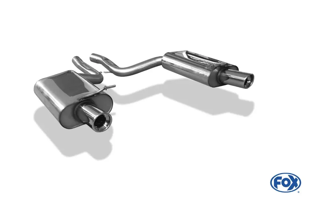 Fox Duplex Auspuff Sportauspuff Endschalldämpfer für Audi A4 Typ B6 quattro 1x90 Sichere Zahlung