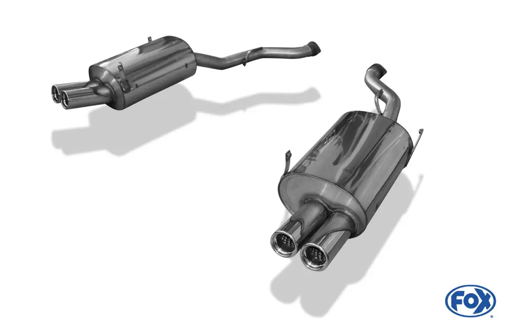 Neuheit Fox Duplex Auspuff Sportauspuff Sportendschalldämpfer für BMW Z3 M 3.2l 2x76