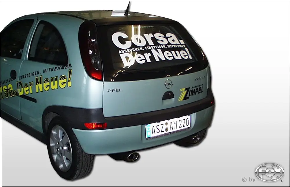 Top-Seller Fox Duplex Auspuff Sportauspuff Komplettanlage für Opel Corsa C 1.4l 66kW