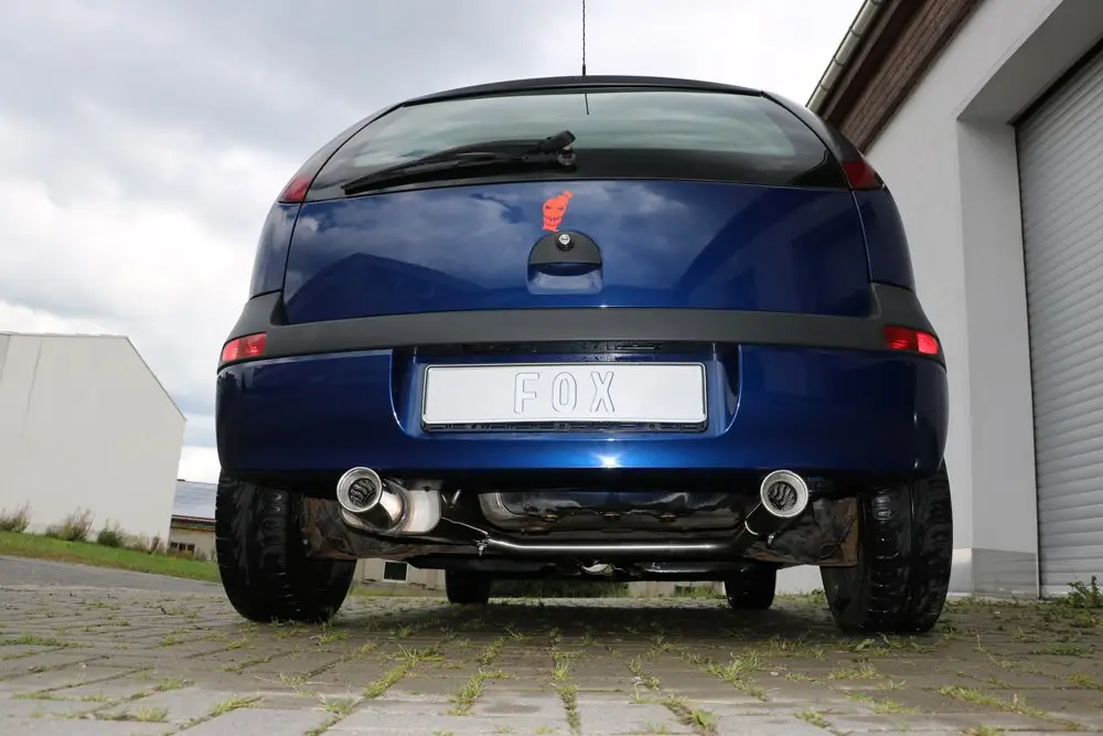 Ausverkauf Fox Duplex Auspuff Sportauspuff Endschalldämpfer für Opel Corsa C 1.8 92kW 1.3 D
