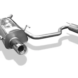 Zertifiziert Fox Duplex Auspuff Sportauspuff Endschalldämpfer für Opel Tigra B TwinTop 1,3l