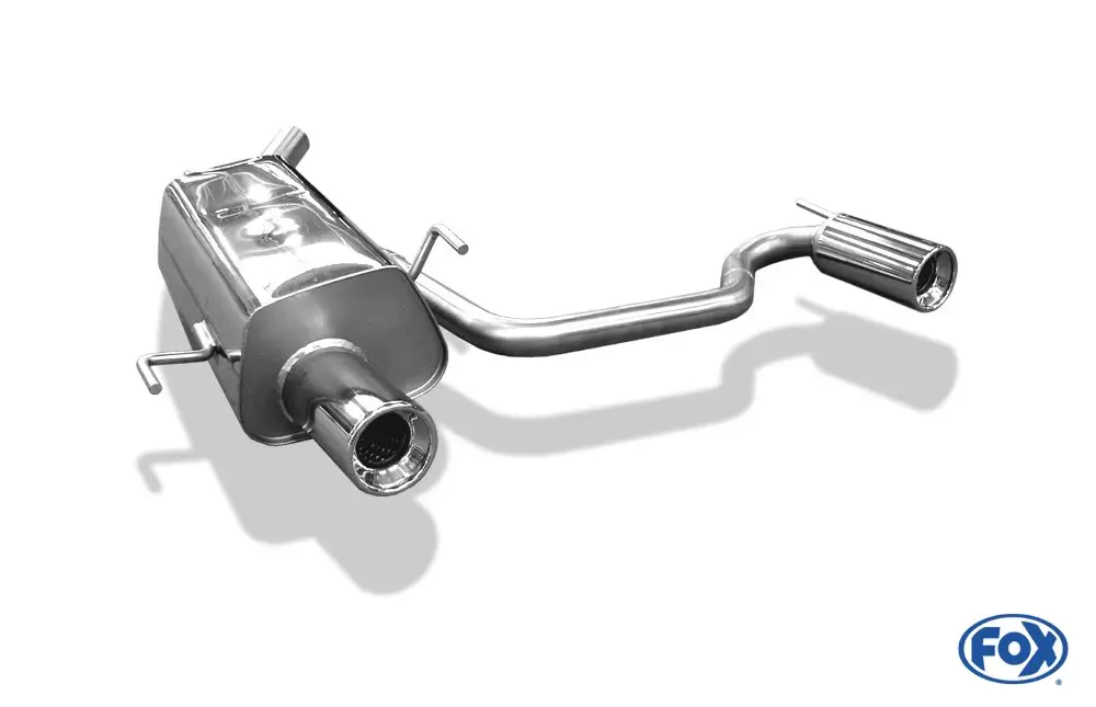 Zertifiziert Fox Duplex Auspuff Sportauspuff Endschalldämpfer für Opel Tigra B TwinTop 1,3l