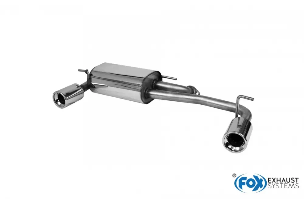 Aktuell Fox Duplex Auspuff Sportauspuff Endschalldämpfer für Subaru Justy II 1.3 50/63kW