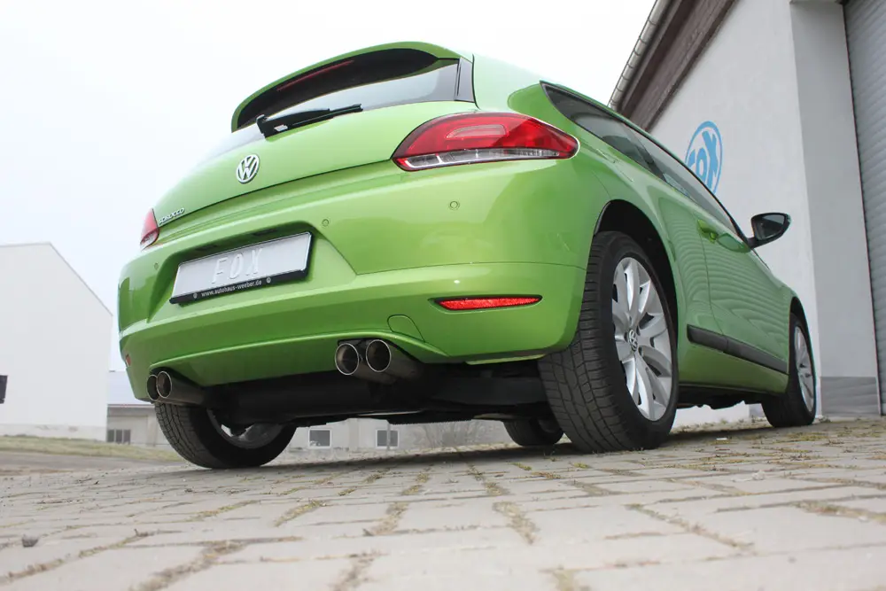 Preisreduziert Fox Duplex Auspuff Sportauspuff Endschalldämpfer für VW Scirocco 13 1,4 TSI