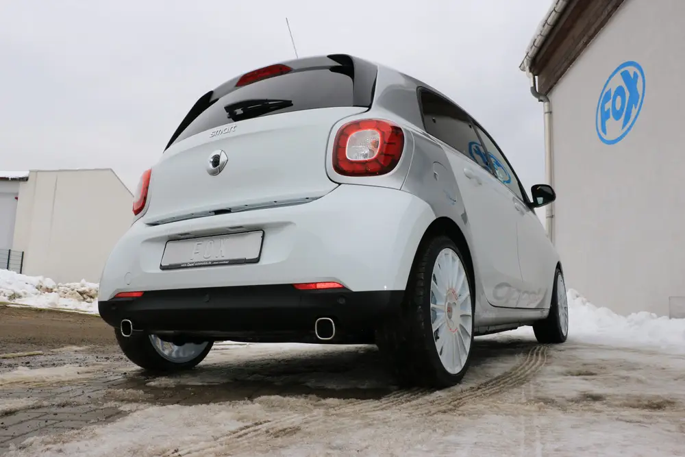 Zertifiziert Fox Duplex Auspuff Sportauspuff Endschalldämpfer für Smart Forfour 453 1.0l 52kW