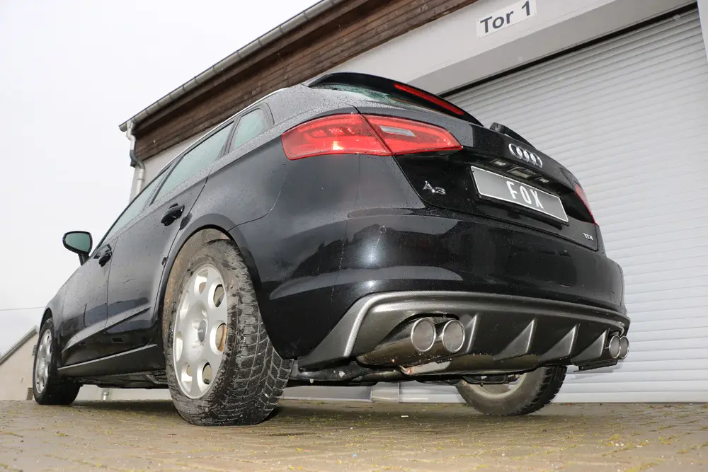 Fox Auspuff Duplex Sportauspuff Sportendschalldämpfer für Audi A3 8V Sportback Solange Der Vorrat Reicht