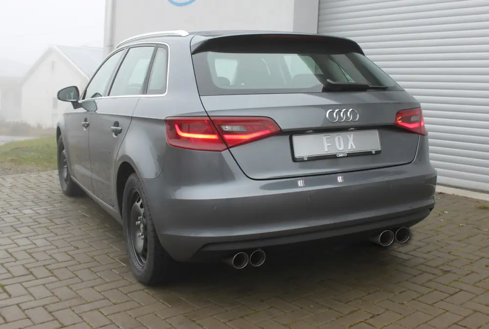 Echt Fox Auspuff Duplex Sportauspuff Sportendschalldämpfer für Audi A3 8V Sportback