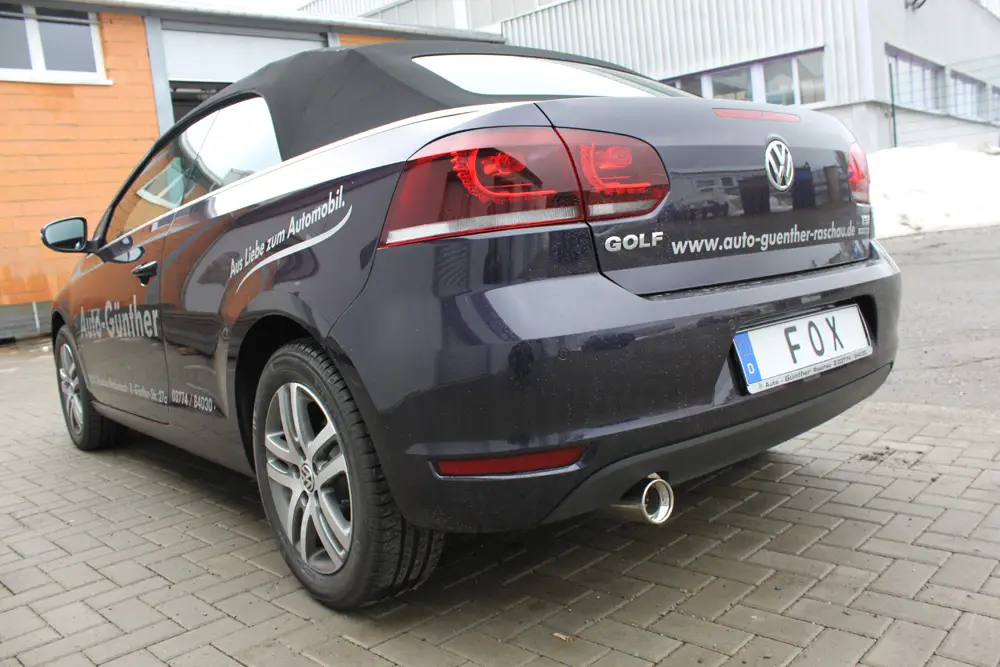 Neue Ware Fox Auspuff Sportauspuff für VW Golf VI Cabrio 1.2l 77kW 1.4l 90/115kW