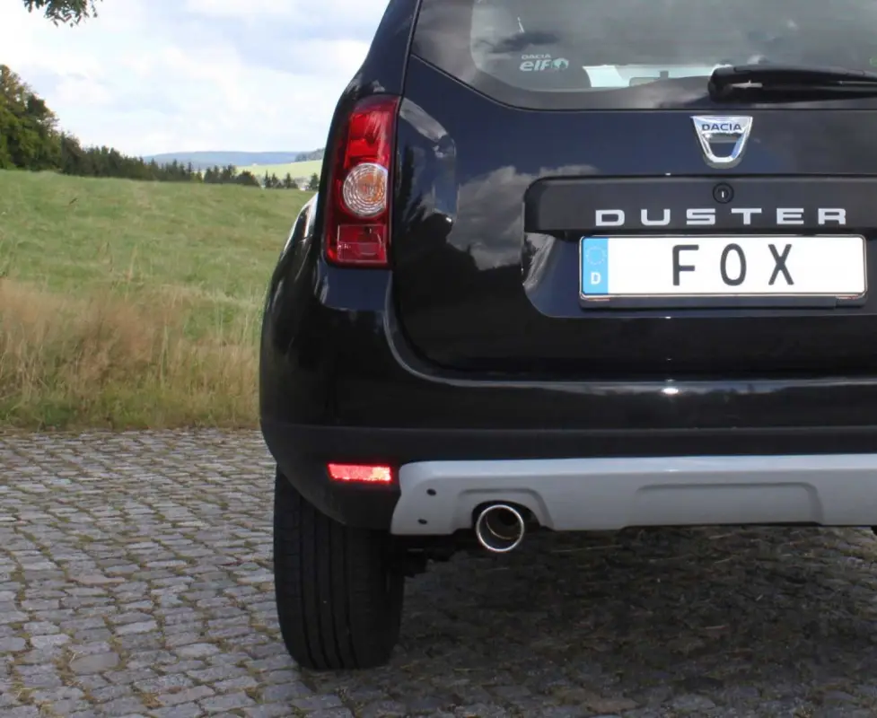 Neue Ware Fox Auspuff Sportauspuff Endschalldämpfer für Dacia Duster 4x2 1.6l 77kW 1.5l