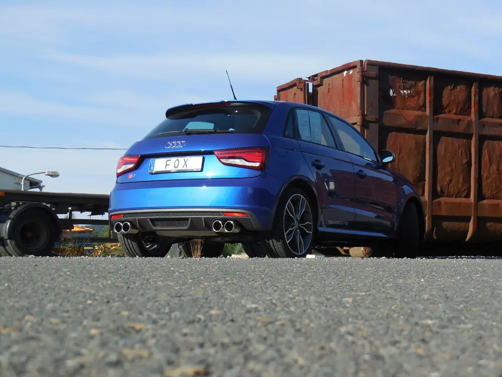 Begrenztes Angebot Fox Duplex Auspuff Sportauspuff Sportendschalldämpfer für Audi S1 quattro 2,0l
