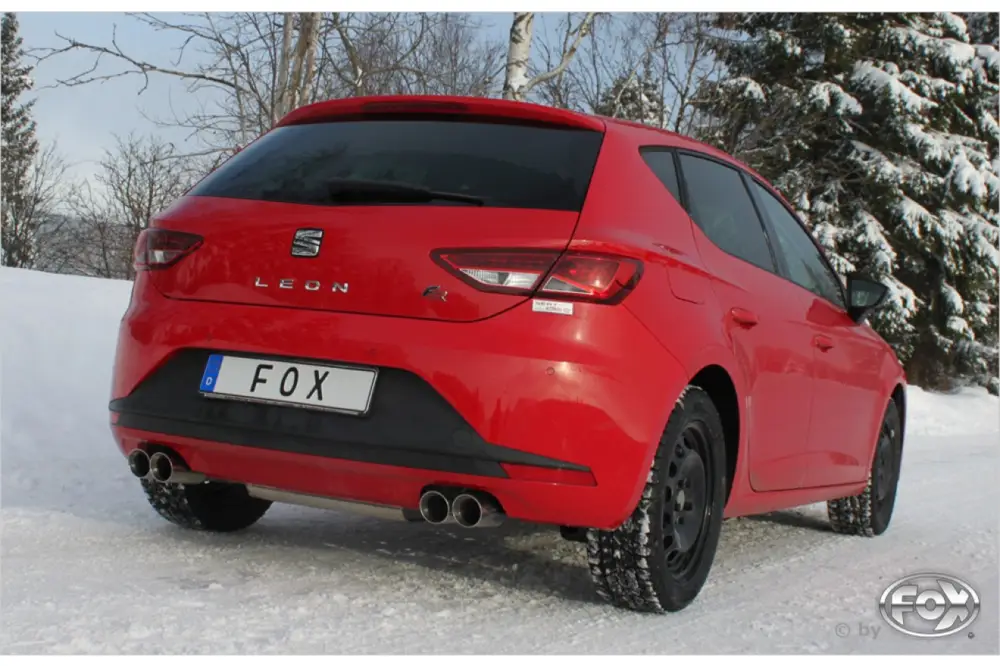 Angebot Fox Duplex Auspuff Sportauspuff Endschalldämpfer für Seat Leon 5F 1,2l 63/77kW