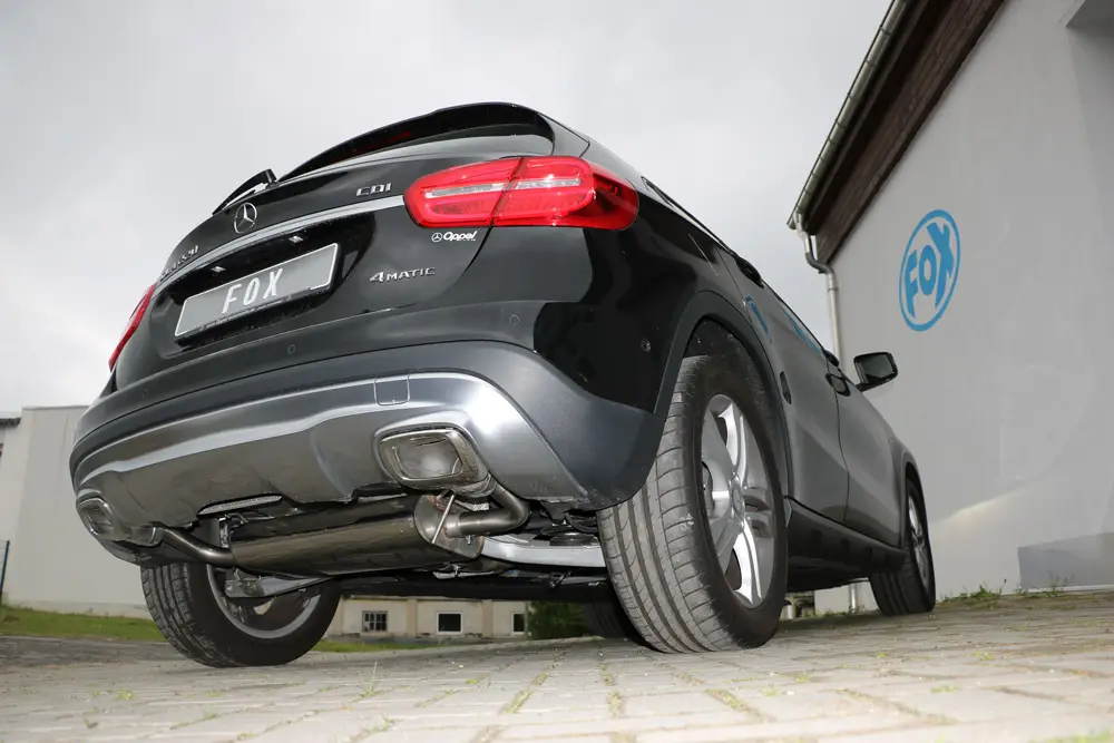 Preisknaller Fox Auspuff Sportauspuff Duplex Sportendschalldämpfer für Mercedes GLA X156