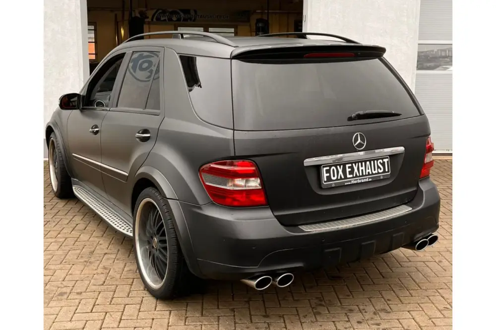 Fox Duplex Auspuff Sportauspuff Endschalldämpfer für Mercedes M-Klasse W164 Heißes Angebot