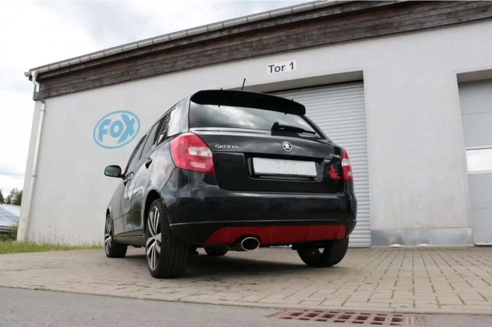 Garantierte Lieferung Fox Auspuff Sportauspuff Endschalldämpfer für Skoda Fabia Limo