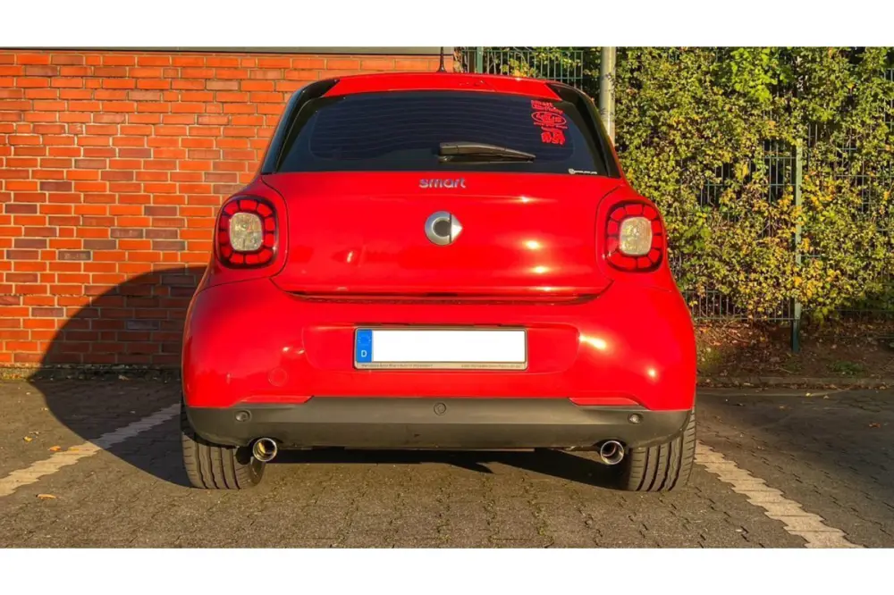 Online Kaufen Fox Duplex Auspuff Sportauspuff Endschalldämpfer für Smart Forfour 453 0,9l 1.0l