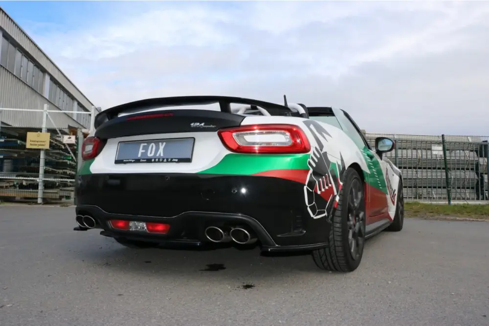Fox Duplex Auspuff Sportauspuff Endschalldämpfer für Fiat 124 Spider Abarth 1,4l Bestpreis