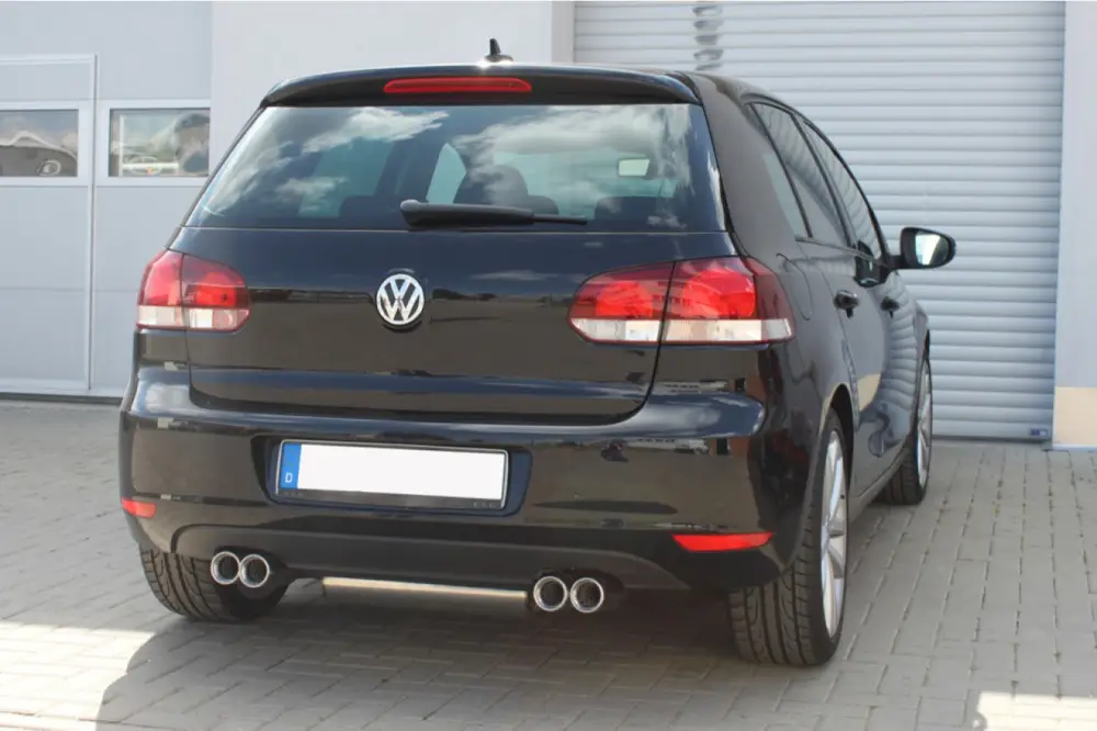 Neuheit Fox Duplex Auspuff Sportauspuff Komplettanlage für VW Golf VI 1.2l 1.4l 1.6l 2.0