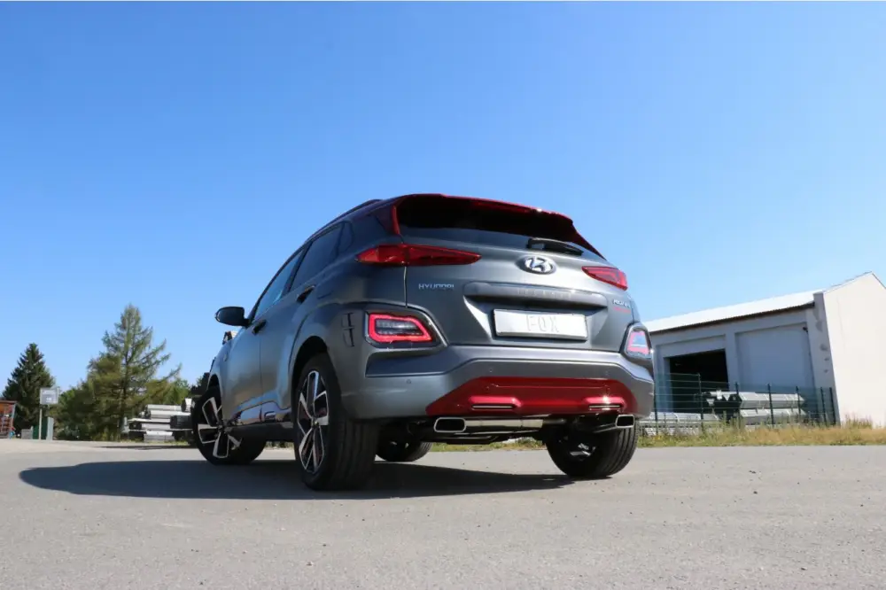 Nur Für Kurze Zeit Fox Duplex Auspuff Sportauspuff Komplettanlage für Hyundai Kona 2WD Ironman 1,6l