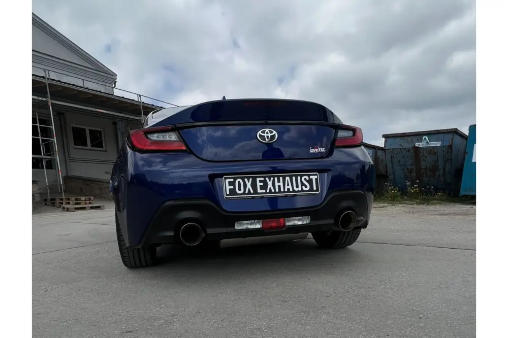 Begrenztes Angebot Fox Duplex Auspuff Sportauspuff Endschalldämpfer für Toyota GR86 2,4l 172kW