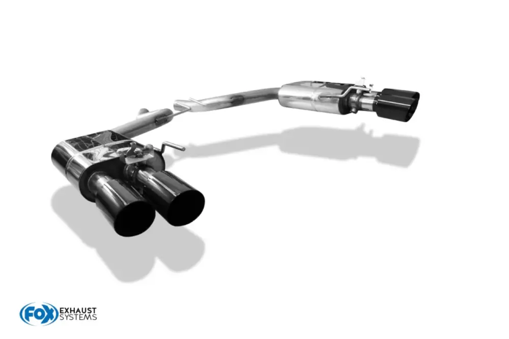 Top-Angebot Fox Duplex Auspuff Sportauspuff Endschalldämpfer für Ford Mustang 6 Facelift 5.0