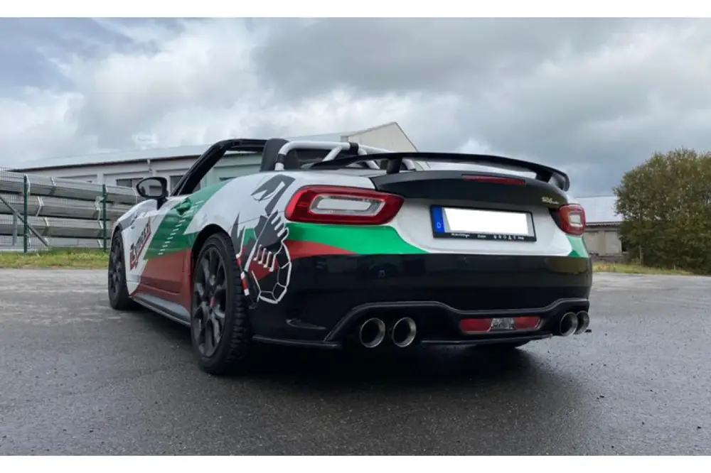 Fox Duplex Auspuff Sportauspuff Endschalldämpfer für Fiat 124 Spider Abarth 1,4l Neu Im Sortiment