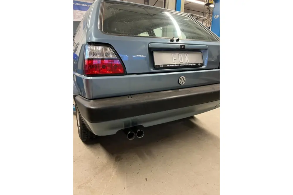 Fox Auspuff Sportauspuff Endschalldämpfer für VW Golf II 19E 1,0l 1,3l 1,6l 1,8l Neue Kollektion