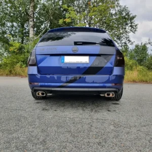 Sichere Zahlung Fox Duplex Auspuff Sportauspuff Endschalldämpfer für Skoda Octavia 5E 4x4 2,0l