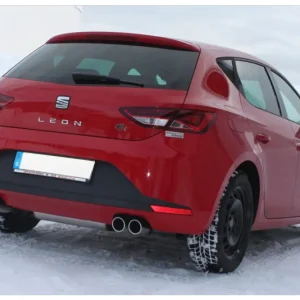 Wochenendangebot Fox Duplex Auspuff Sportauspuff Endschalldämpfer für Seat Leon 5F Starre Achse