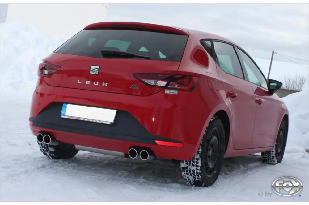 Wochenendangebot Fox Duplex Auspuff Sportauspuff Endschalldämpfer für Seat Leon 5F Starre Achse