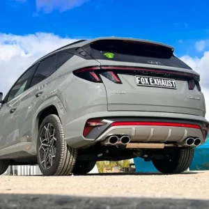 Fox Duplex Auspuff Sportauspuff Endschalldämpfer für Hyundai Tucson NX4E 1.6l Nur Für Kurze Zeit