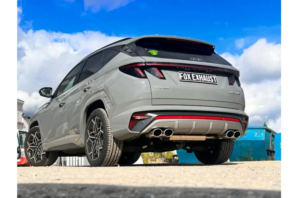 Fox Duplex Auspuff Sportauspuff Endschalldämpfer für Hyundai Tucson NX4E 1.6l Nur Für Kurze Zeit