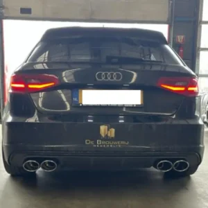Fox Duplex Auspuff Sportauspuff Endschalldämpfer für Audi A3 8V Sportback E-tron Echt