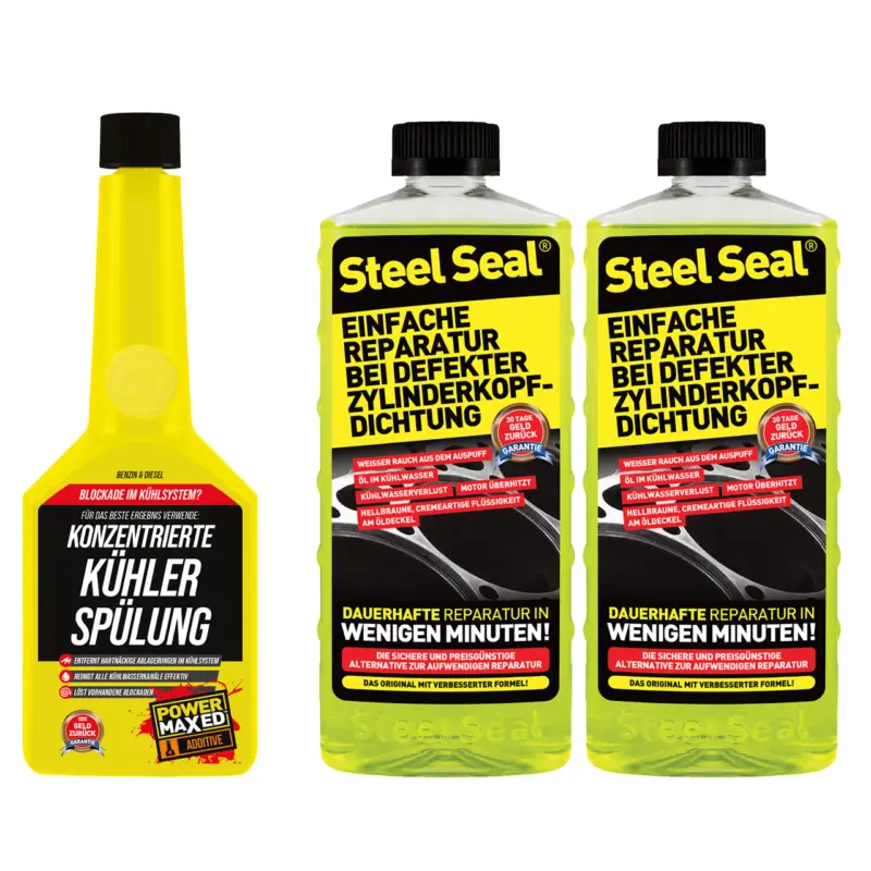 2x Steel Seal Dichtmittel 473ml + PowerMaxed Konzentrierte Kühler Spülung 325 ml Nur Für Kurze Zeit