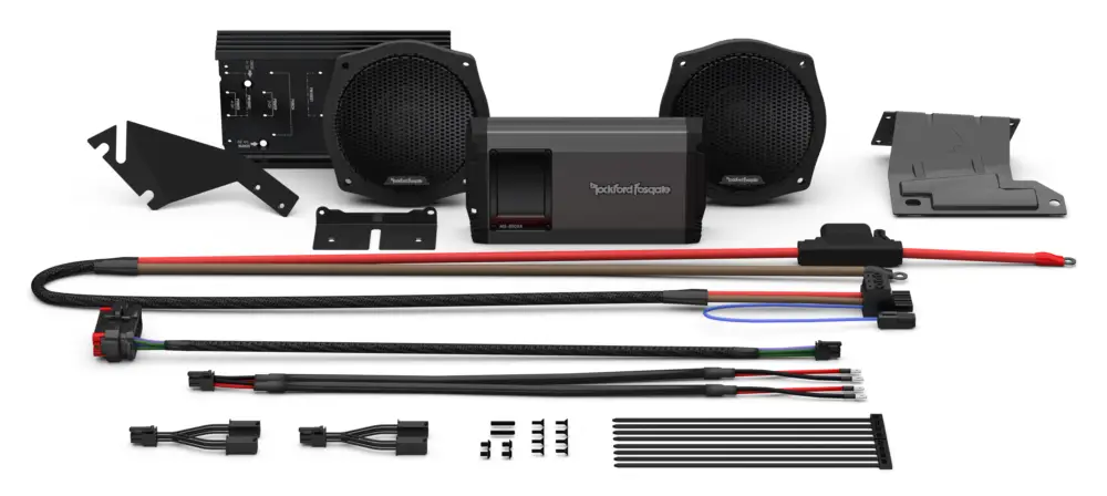 ROCKFORD FOSGATE 16,5 cm Koax Lautsprecher 4 Kanal Verstärker HD9813SG-STG2 Neue Ware