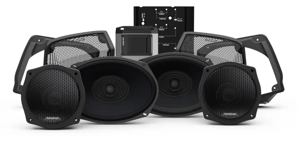 ROCKFORD FOSGATE 16,5 cm Koax Lautsprecher 4 Kanal Verstärker HD9813SG-STG3 Knallerangebot