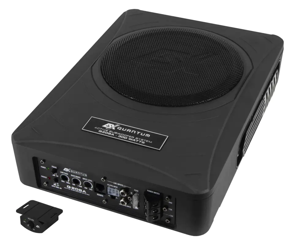 ESX QUANTUM Aktiv Subwoofer Bass mit Verstärker flach Seitenteil 20cm Q-208A Direktkauf