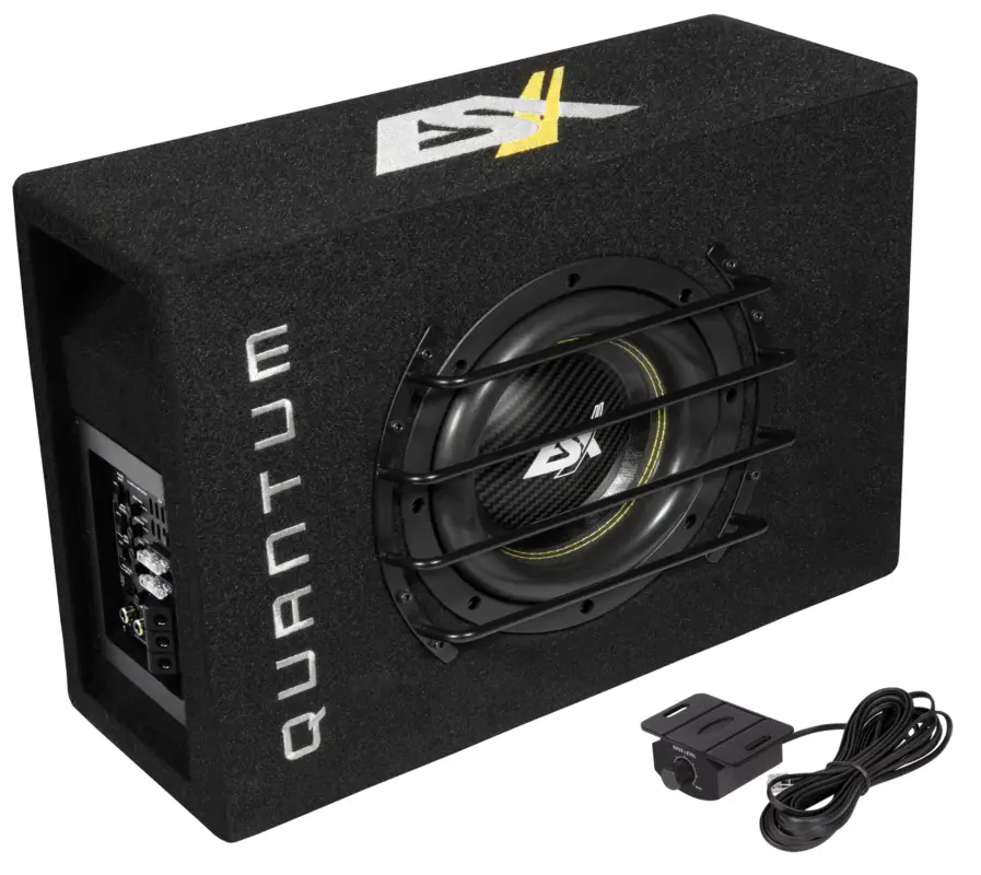ESX QUANTUM Aktiv Active Subwoofer Bass Gehäuse mit Endstufe Verstärker QXB-6A Geprüft