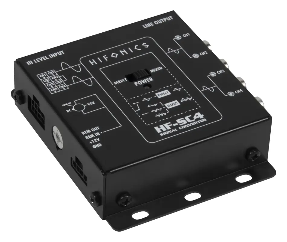 Schneller Versand HIFONICS 4 Kanal High to Low Level Konverter Autoradio HF-SC4 (mit EPS)