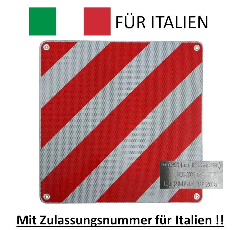 Jetzt Kaufen Warntafel ALU 50x50cm für Italien mit offizieller Typengenehmigung