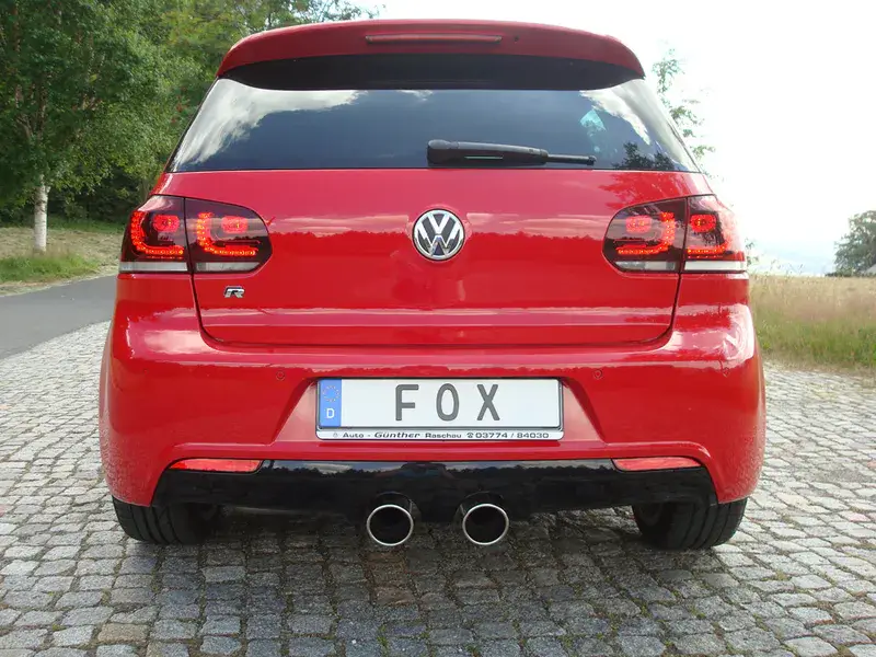 Fox VW Golf VI R 4motion Endschalldämpfer Ausgang mittig - 2x100 Typ 16 Top-Angebot