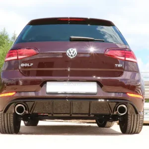 Fox VW Golf VII Facelift starre Hinterachse - Einsatz schwarz Endschalldämpfer rechts/links - 1x100 Typ 25 rechts/links inkl. Heckeinsatz schwarz lackiert Geprüft