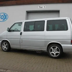 Direktkauf Fox VW T4 - 2,5l TDI Sidepipe bestehend aus End- und Vorschalldämpfer mit Ausgang an der Fahrerseite - 2x106x71 Typ 38