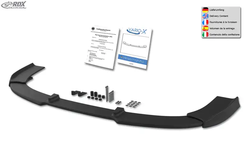 Schnäppchen RDX Frontspoiler VARIO-X für AUDI A4 8E B7 (DTM-Edition Frontstoßstange) Frontlippe Front Ansatz Vorne Spoilerlippe