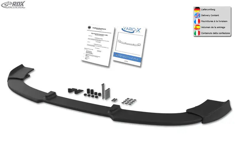 Sonderaktion RDX Frontspoiler VARIO-X für BMW 5er E60 / E61 -2006 (M-Technik Frontstoßstange) Frontlippe Front Ansatz Vorne Spoilerlippe
