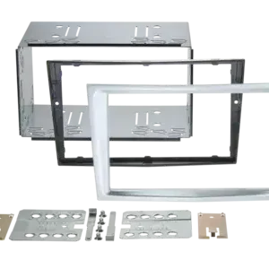 Geprüft ACV 2-DIN Radioblende Opel matt-chrom mit Mittelknick
