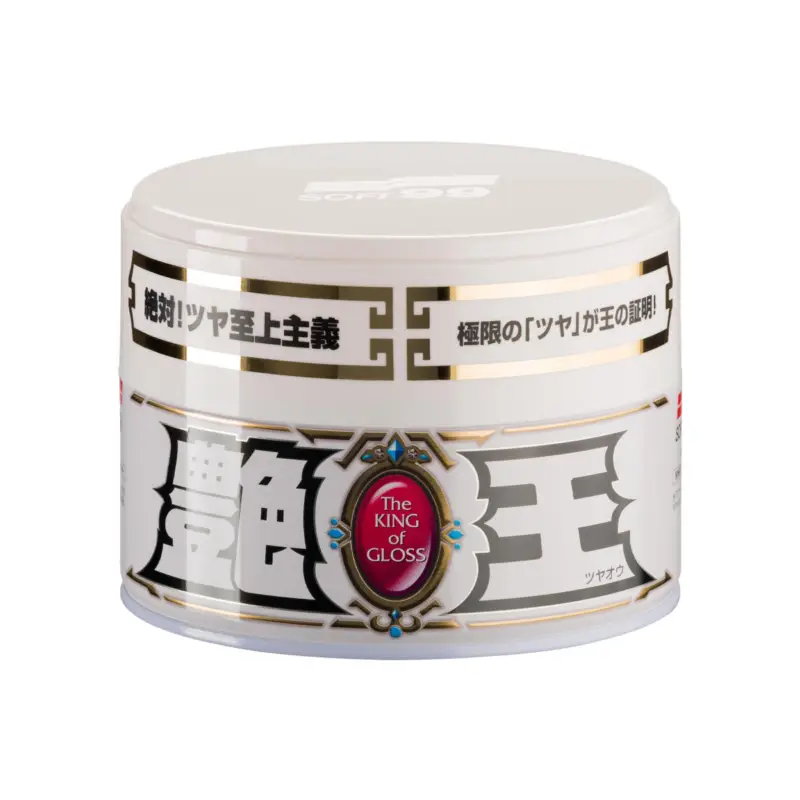 Soft99 The King of Gloss White hard wax, car wax for light paints, water repellent, with sponge, 300gr. Versand Am Gleichen Tag