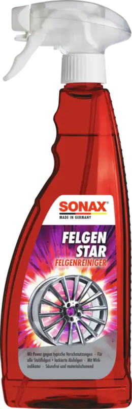 SONAX FelgenStar - Powerful rim cleaner for cleaning steel rims and painted aluminium rims. 750ml spray bottle Sale