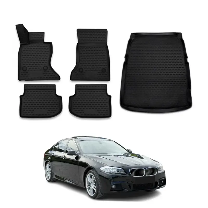 Fußmatten & Kofferraumwanne Set für BMW 5er F10 F11 2010-2013 Pre-FL 4WD Xdrive Garantierte Lieferung