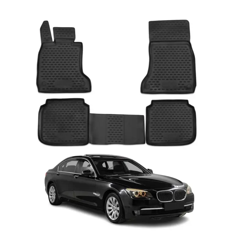 Neu OMAC Gummimatten Fußmatten für BMW 7er F02 2008-2015 TPE Automatten Schwarz 4x