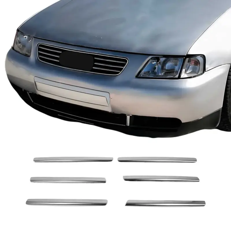 Markenware Kühlergrill Leisten Grillleisten für Audi A3 8L 1996-2000 Edelstahl Chrom 6tlg
